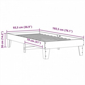 Viaszbarna tömör fenyőfa ágy matrac nélkül 90 x 190 cm