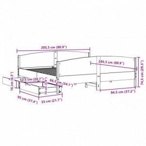 Tömör fenyőfa ágy matrac nélkül 200 x 200 cm