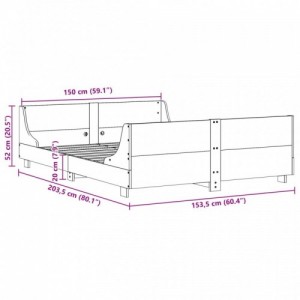 Viaszbarna tömör fenyőfa ágy matrac nélkül 150 x 200 cm