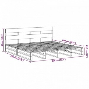 Tömör fenyőfa ágy matrac nélkül 200 x 200 cm