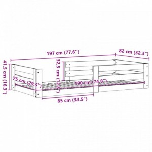 Viaszbarna tömör fenyőfa ágy matrac nélkül 75 x 190 cm