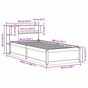 Tömör fenyőfa ágy matrac nélkül 90 x 200 cm