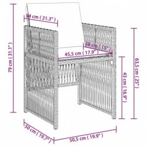 4 db vegyes bézs polyrattan kerti szék párnával