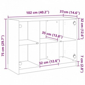 Antik fa színű szerelt fa tálalószekrény 102 x 37 x 75,5 cm