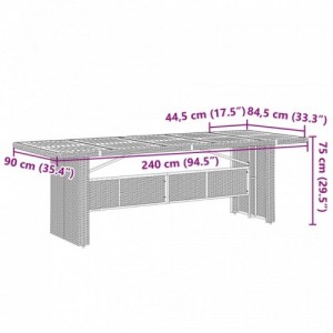 11 részes szürke polyrattan kerti ülőgarnitúra párnákkal