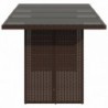 Barna polyrattan üveglapos kerti asztal 190x80x75 cm