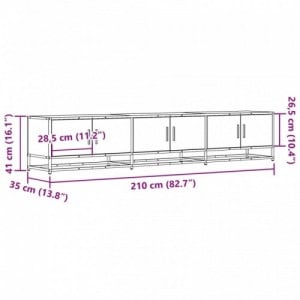 Sonoma tölgy színű szerelt fa TV-szekrény 210 x 35 x 41 cm