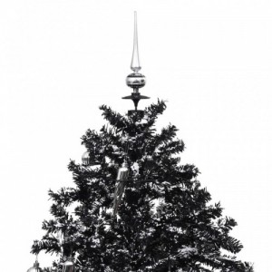 Fekete PVC havazó karácsonyfa ernyő alakú talppal 140 cm