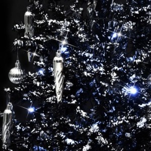Fekete PVC havazó karácsonyfa ernyő alakú talppal 170 cm
