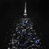 Fekete PVC havazó karácsonyfa ernyő alakú talppal 190 cm