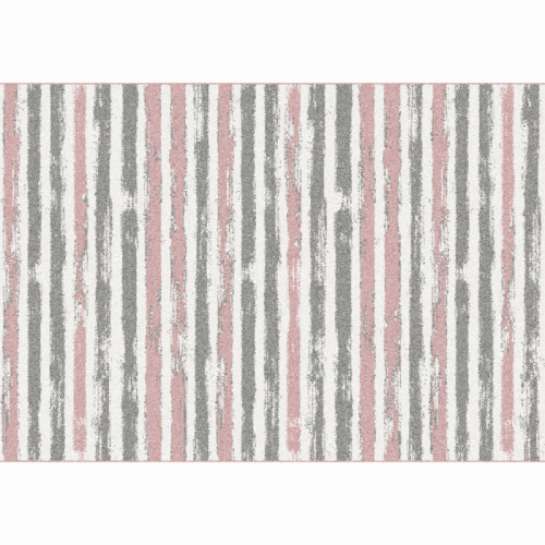 Szőnyeg, rózsaszín|szürke|fehér, 67x120, KARAN